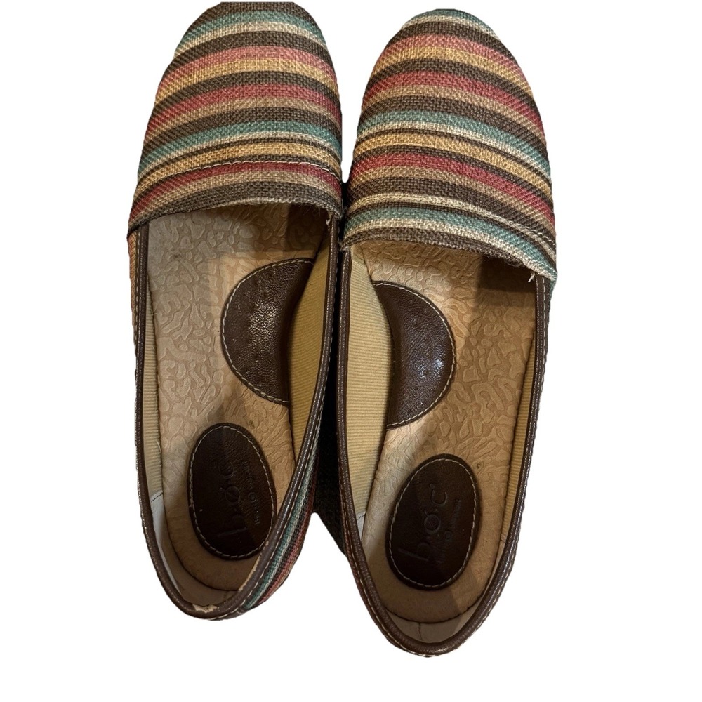 BOC Born Concept Espadrille Flats Womens Striped Slip On Comfort Shoes Size 8